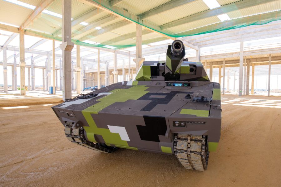 Lynx páncélozott gyalogsági harcjármű a német Rheinmetall és a magyar állam közös beruházásában épülő Lynx harcjárműgyár bokrétaünnepségén Zalaegerszegen 2021. szeptember 10-én. <br> Fotó: MTI / Varga György
