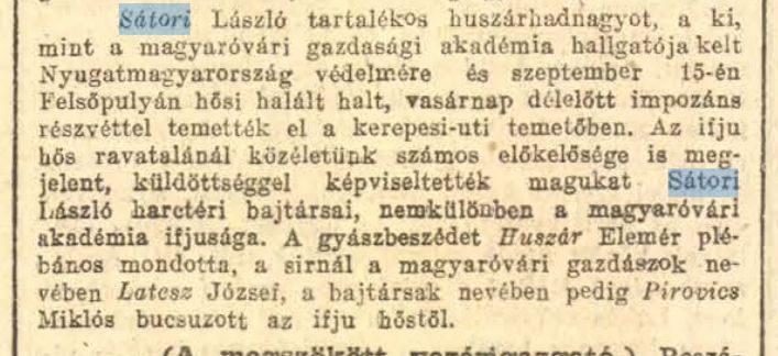 Budapesti Hirlap, 1921. november 8.