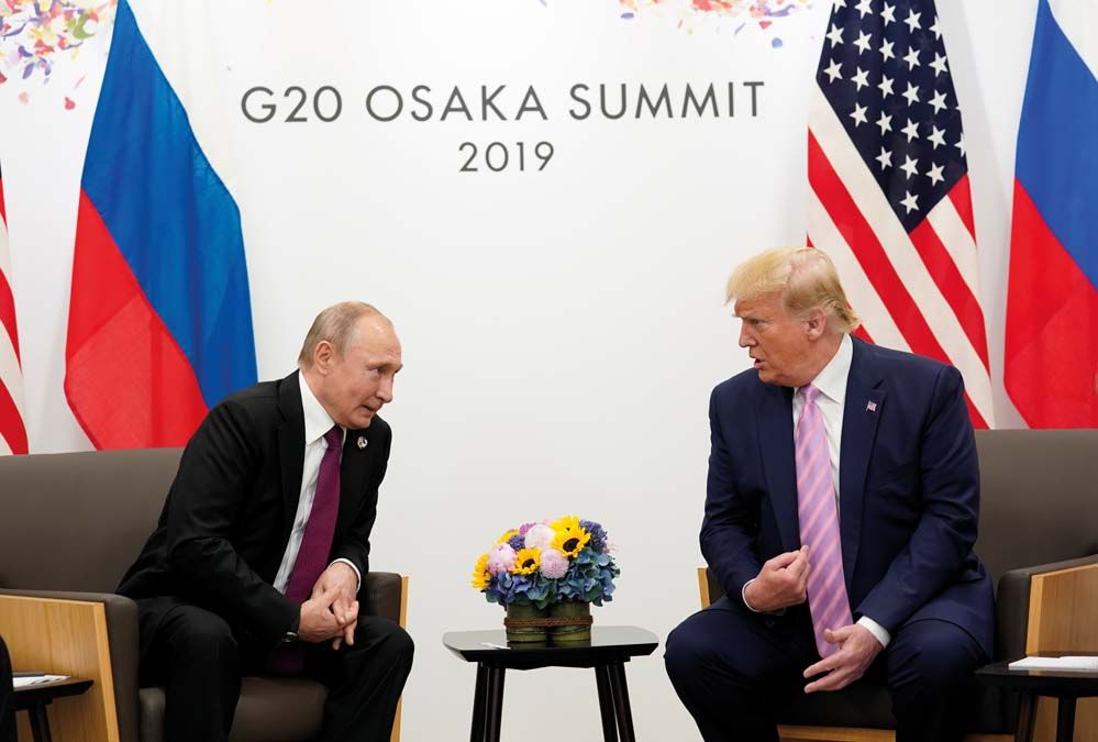 Putyin és Trump találkozója a G20-csúcson 2019-ben.<br>Fotó: REUTERS / Kevin Lamarque,