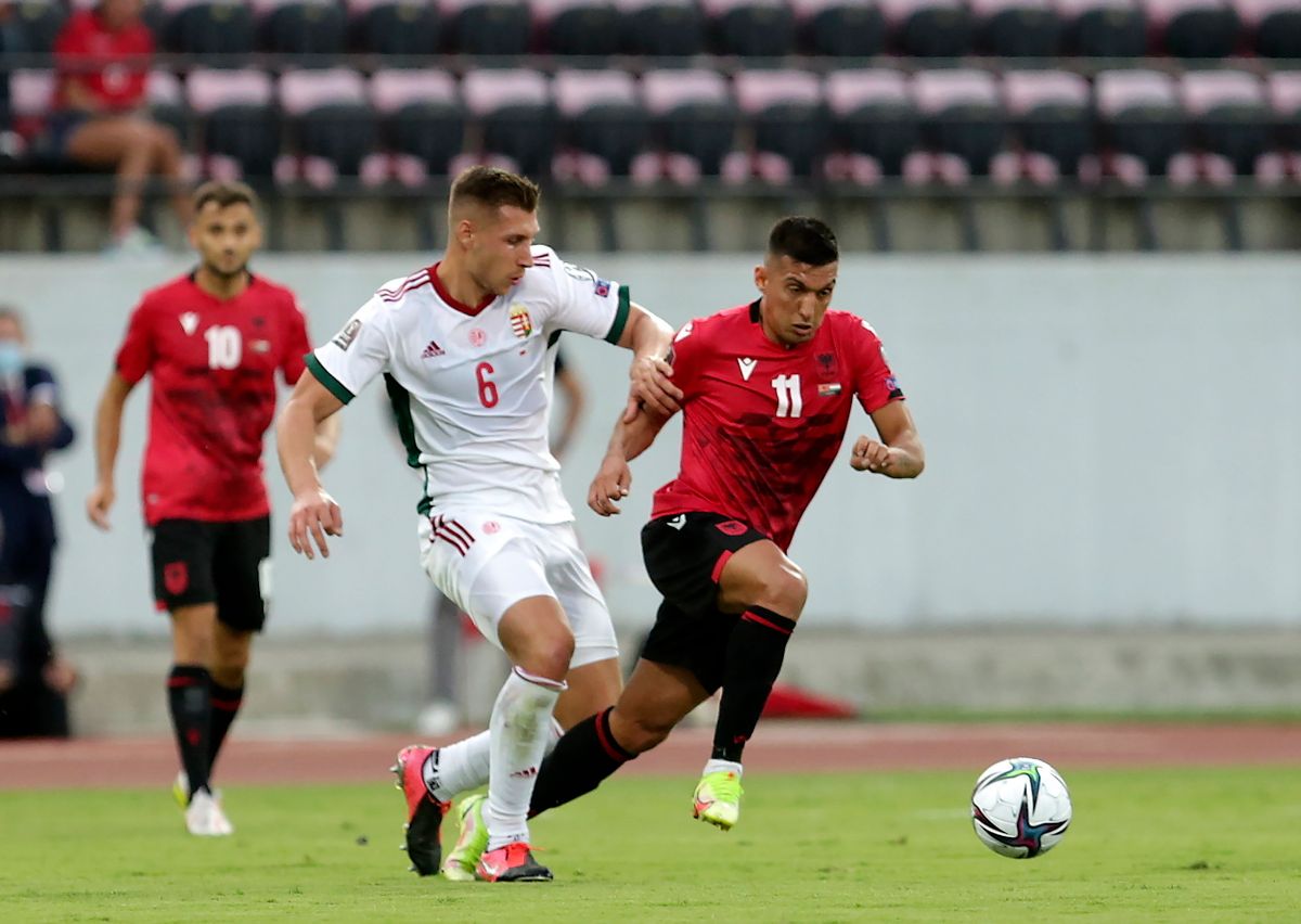 Nem csak a Fradi, az albán válogatott meghatározó játékosa is lett! Fotó: MTI/EPA Malton Dibra