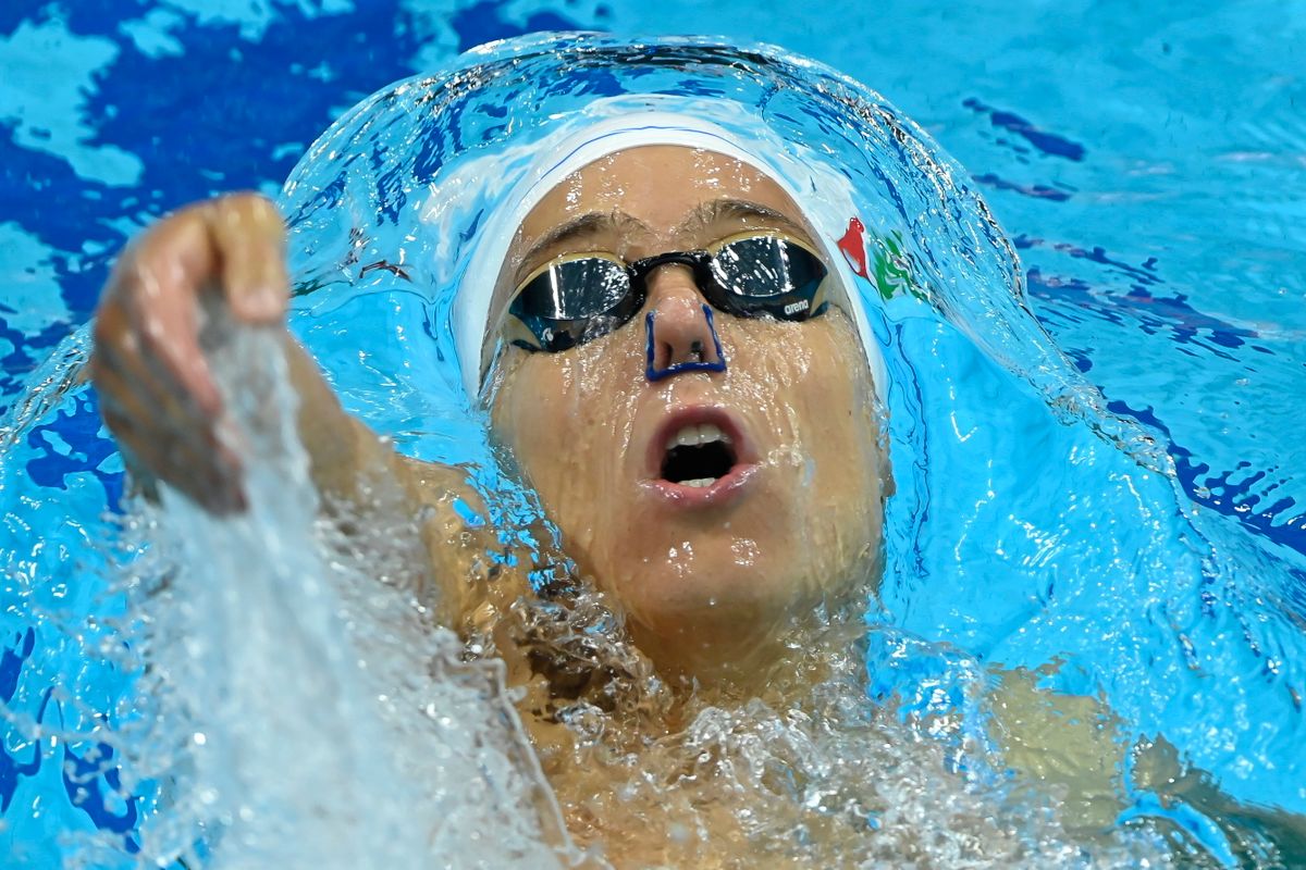 Telegdy Ádám a férfi 200 méteres hátúszás előfutamában a vizes világbajnokságon a Duna Arénában 2022. június 22-én. MTI/Kovács Tamás