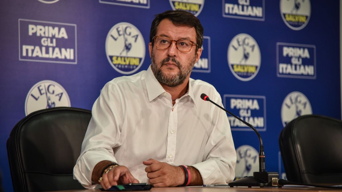 Matteo Salvini, az olasz ellenzéki Liga párt elnöke.<br>MTI/EPA/ANSA/Matteo Corner
