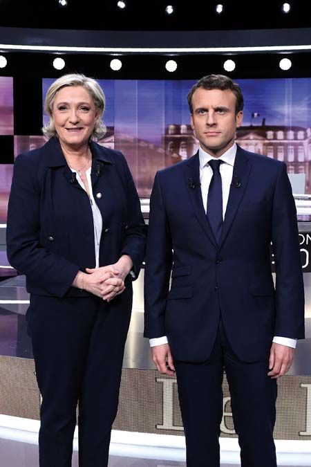 Marine Le Pen és Emmanuel Macron. Idén is döntőbe juthatnak. <br> Fotó: AFP / Eric Feferberg / Pool 