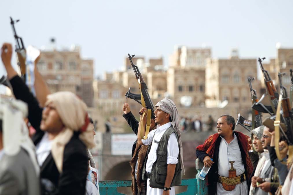 Húszi lázadók Szanaa ősi városában.<br>Fotó: Reuters / Mohamed al-Sayaghi