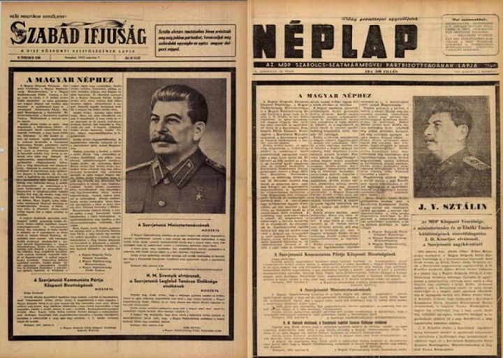 Az újságok gyászkeretben jelentek meg Sztálin halála után (fotó: Arcanum/Szabad Ifjúság/Néplap)