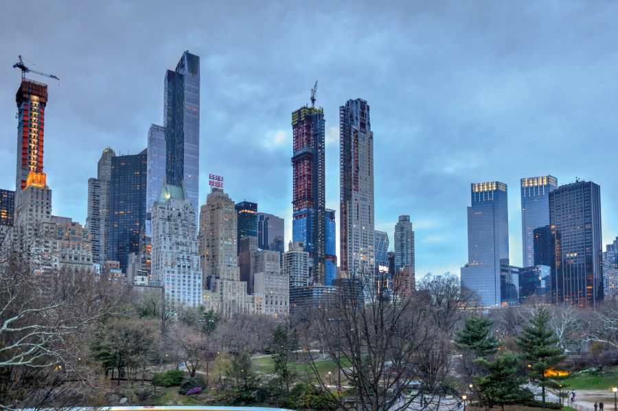 Épülnek a milliárdosok felhőkarcolói a New York-i Central Park fölé <br> Fotó: Shutterstock