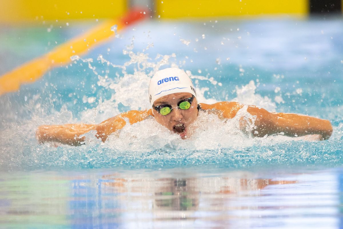 Hosszú Katinka (Iron Swim SE) a női 200 méteres vegyesúszás döntőjében az úszók országos bajnokságán a Debreceni Sportuszodában 2022. április 20-án. MTI/Kovács Anikó