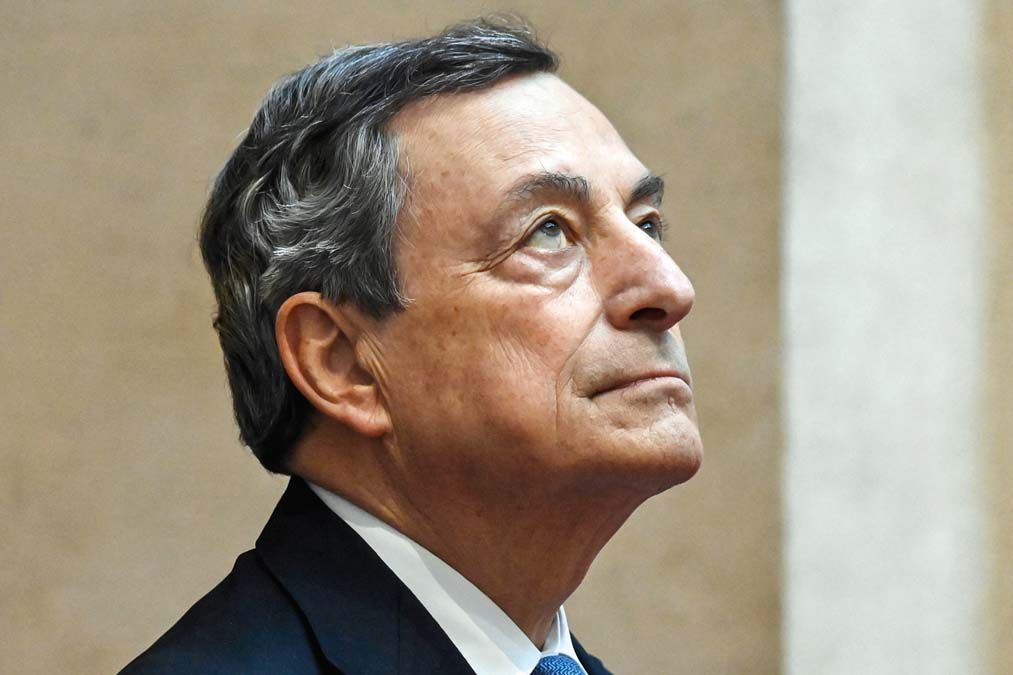 A jolly joker politikus, Mario Draghi. <br> Fotó: AFP / Alberto Pizzoli