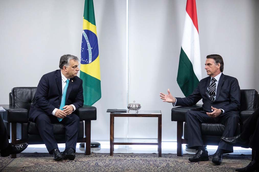 Orbán Viktor és Jair Bolsonaro Brazíliavárosban 2019. január 2-án. Hamarosan Budapesten folytatják. <br> Fotó: MTI / Miniszterelnöki Sajtóiroda / Szecsődi Balázs