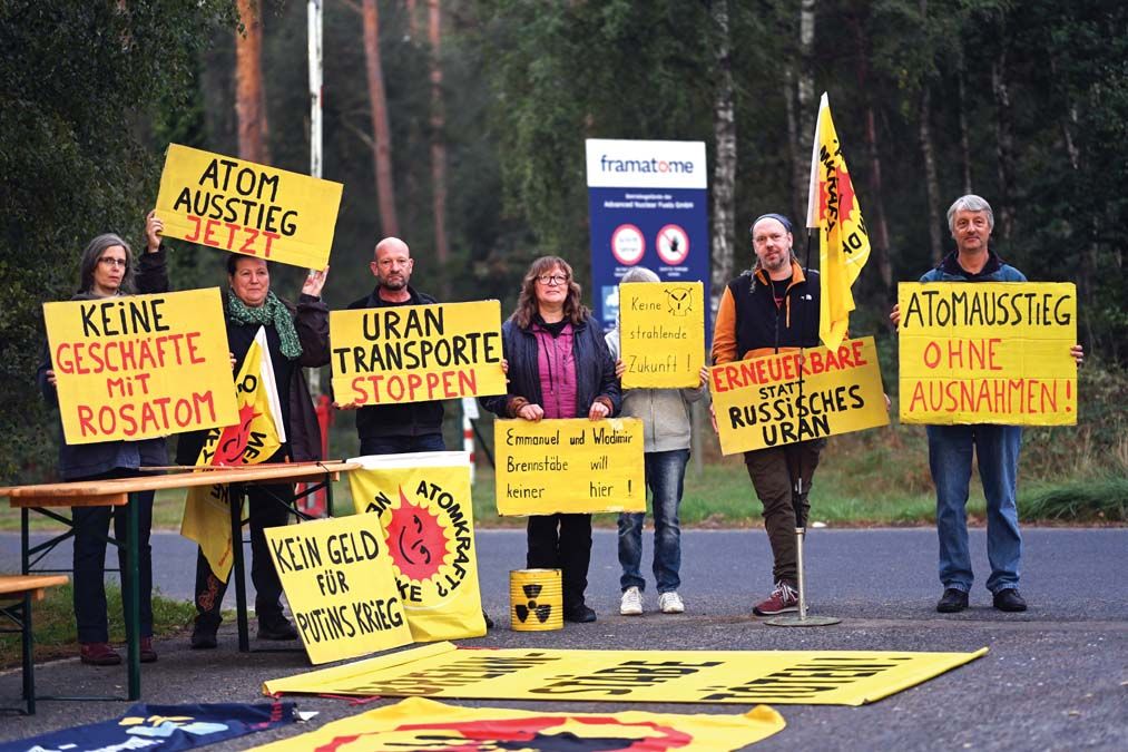  Szeptemberi tüntetés Lingenben: Németországban még mindig vannak lelkes atomellenes aktivisták <br> Fotó: AFP / Lars Klemmer / dpa Picture-Alliance
