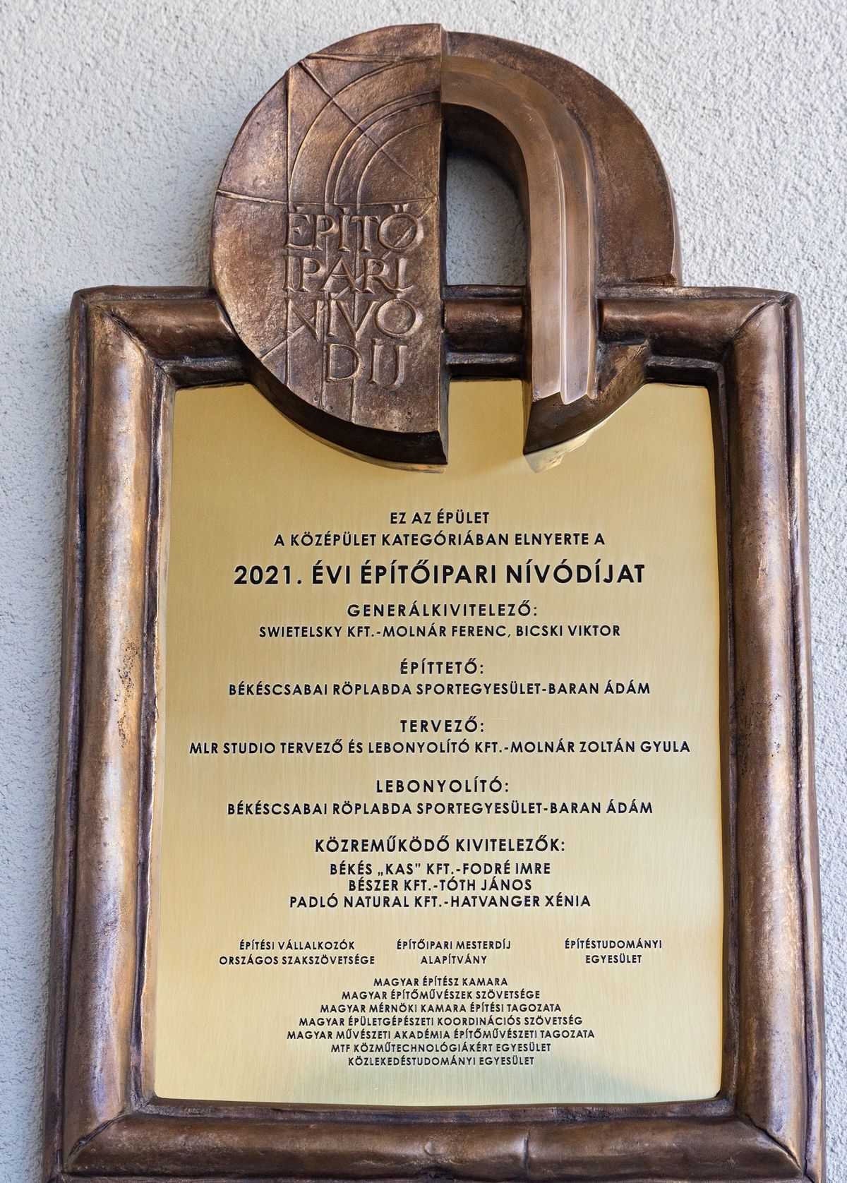 A Békéscsabai Röplabda Akadémia épülete nyerte meg a 2021. évi Építőipari Nívódíjat. Fotó: Imre György