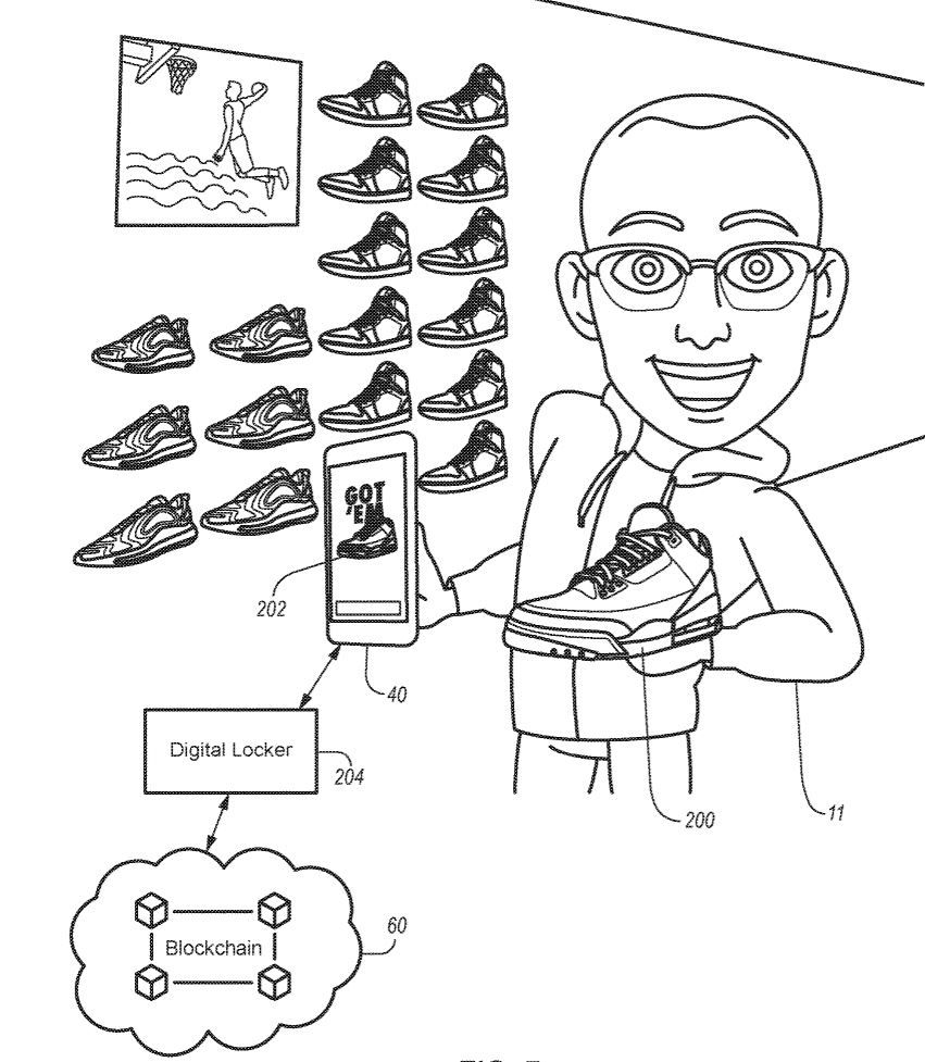 A Nike elképzelése a CryptoKicks működéséről. (fotó: US Patent and Trademark Office)