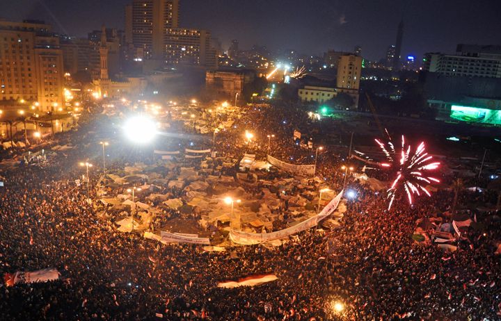 Ünneplés a Tahrir téren