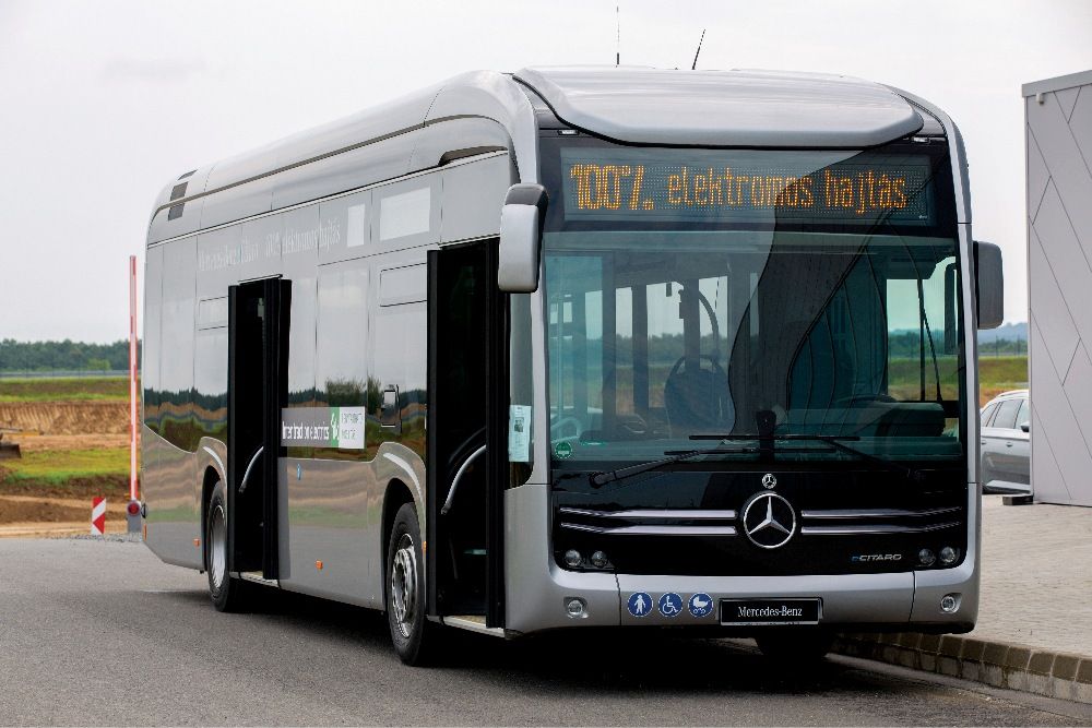 Elektromos autóbusz a Zöld busz program elindítása alkalmából tartott zalaegerszegi rendezvényen a Zalazone járműipari tesztpályán <br> Fotó: MTI/Varga György