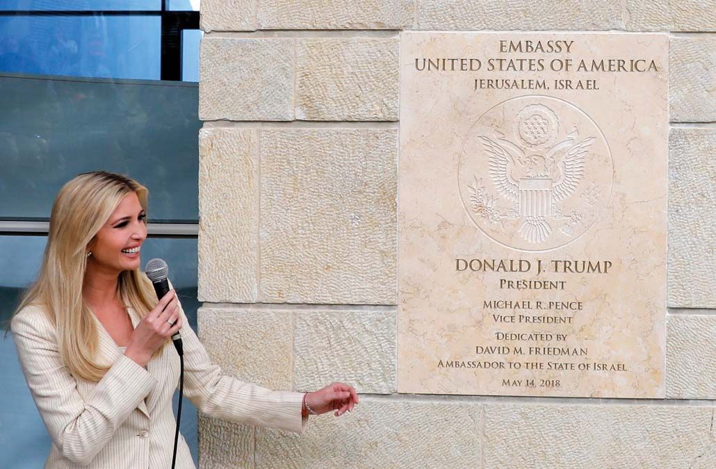 Ivanka Trump a jeruzsálemi nagykövetség megnyitóján.<br>Fotó: MTI / EPA / Abir Szultan 