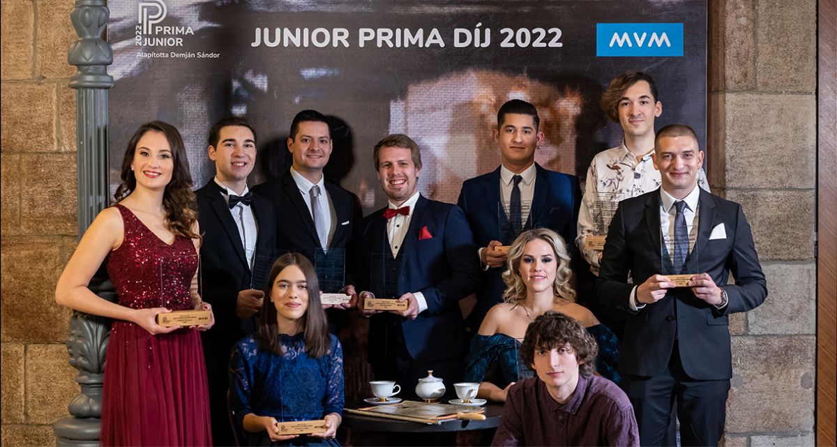 A Junior Prima Díj magyar zeneművészet kategóriájának 2022-es díjazottjai Fotó: MVM Zrt.