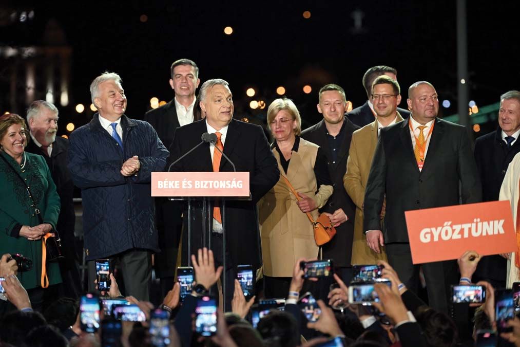 A Fidesz eredményváró rendezvénye április 3-án <br> Fotó: MTI / Koszticsák Szilárd