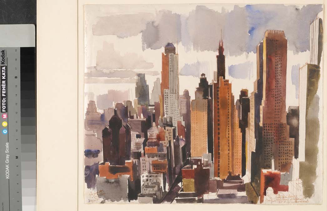Aba-Novák Vilmos: New York (Kilátás Munkácsi Márton műterme ablakából), 1935