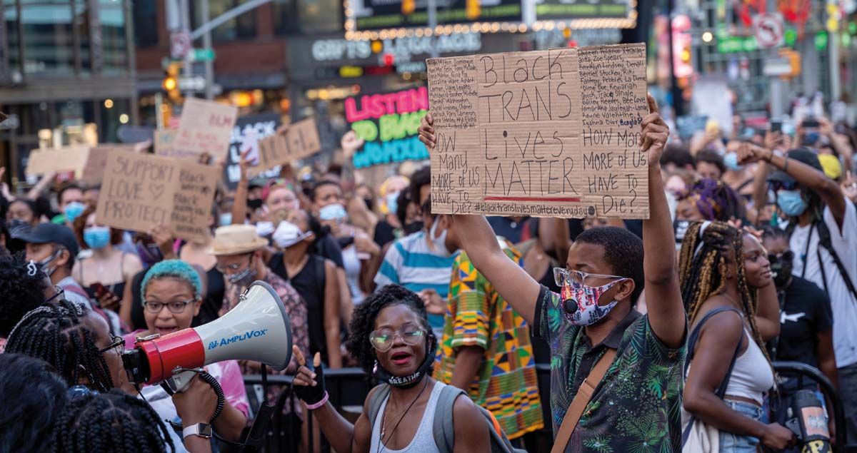 A társadalmi igazság harcosainak tüntetése New Yorkban 2020 júliusában. <br> Fotó: Shutterstock 