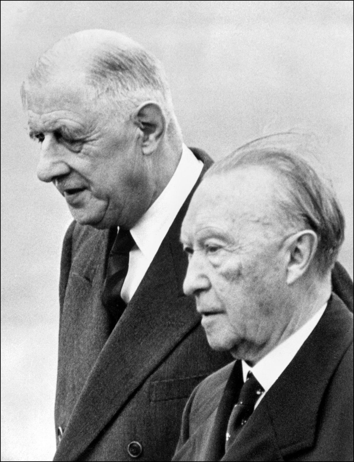 Charles de Gaulle és Konrad Adenauer találkozója (MTI-Fotóbank)