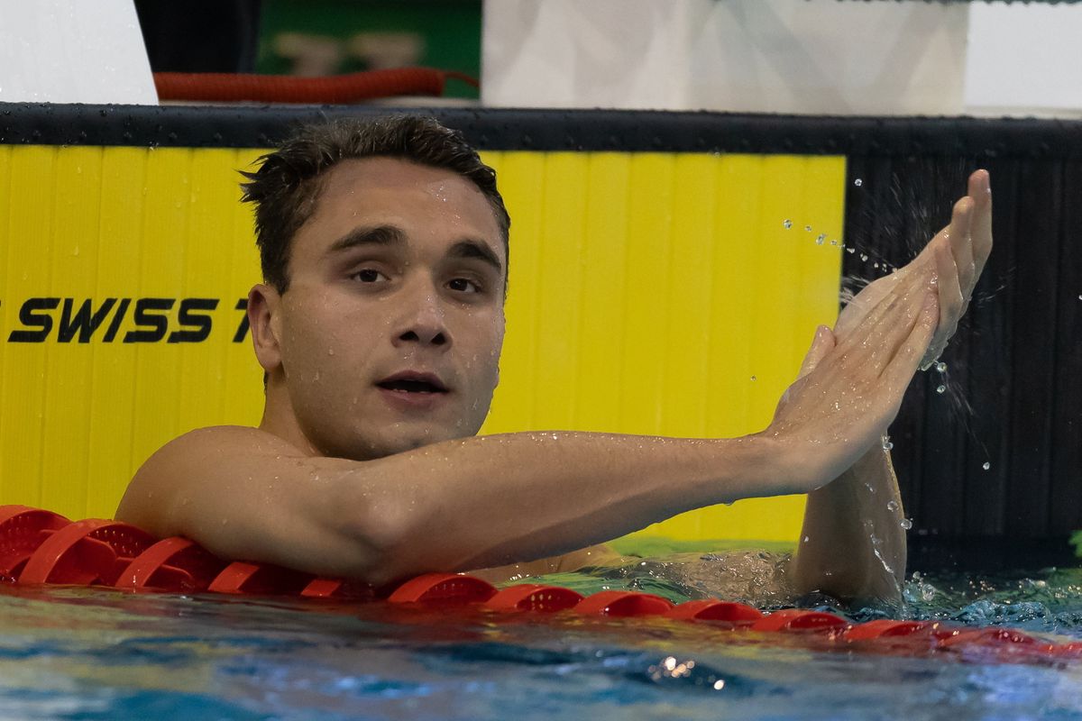 Milák Kristóf a 100 méteres férfi gyorsúszás döntőjében az úszók országos bajnokságán a Debreceni Sportuszodában 2022. április 20-án. MTI/Kovács Anikó