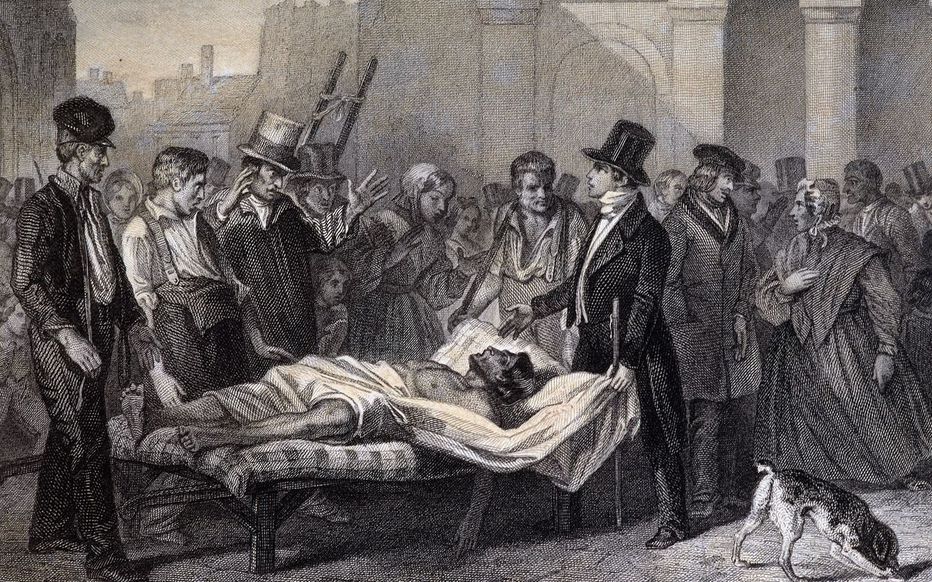 Egy kolerában elhunyt beteg által kiváltott félelem az 1832-es kolerajárvány idején Párizsban. (Kép: leparisien.fr)