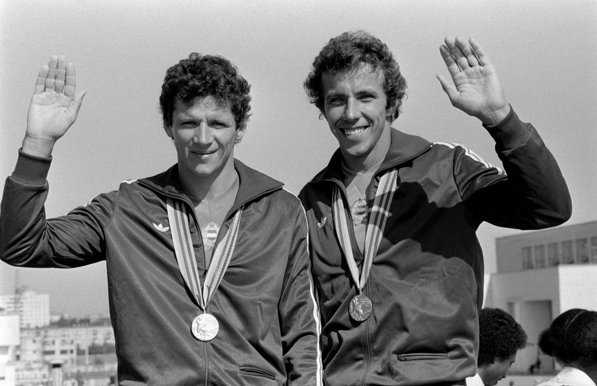 A legendás olimpiai győzelem Moszkvában, Foltán Lászlóval (jobbra) Fotó: MTI/Petrovits László