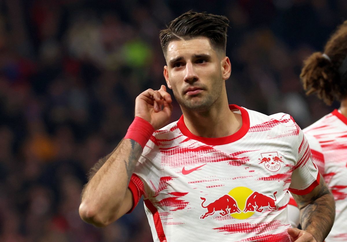 Szoboszlai Dominik, az RB Leipzig játékosa. Fotó: MTI/EPA/Filip Singer