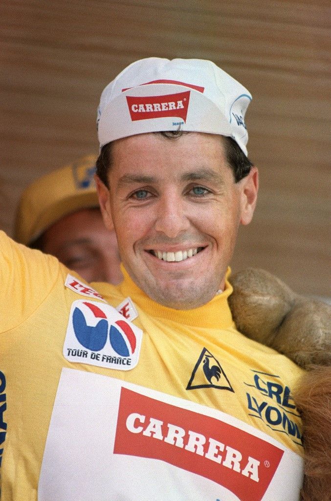 A képen: Stephen Roche az 1987-es Tour de France 19. szakaszgyőzelme után. Fotó: PASCAL PAVANI / AFP
