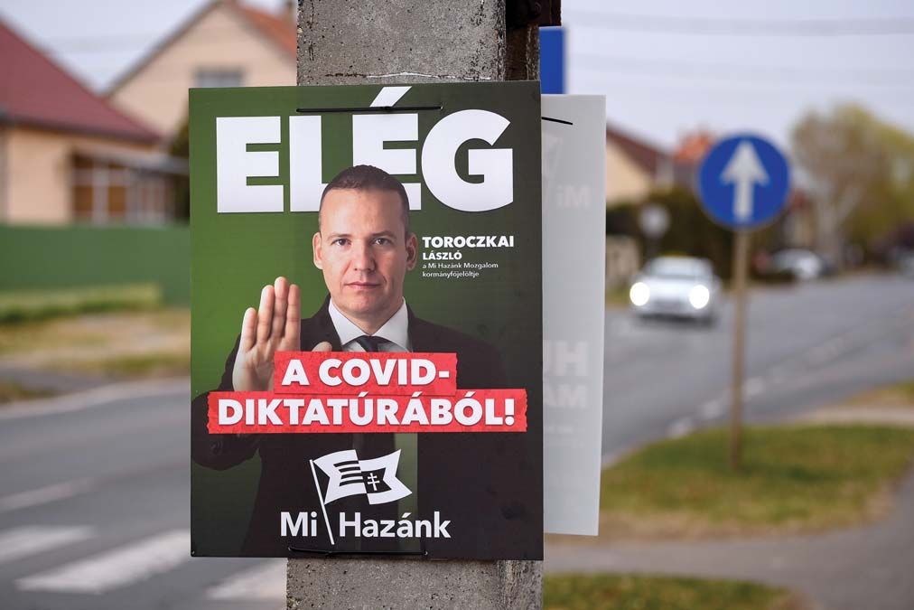 A Mi Hazánk választási plakátja. <br> Fotó: MTI / Czeglédi Zsolt