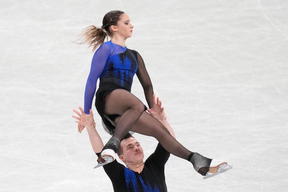 Pavlova Maria és Sviatchenko Alexei a szaitamai műkorcsolya- és jégtánc-világbajnokságon (Kép:MTIAPHiro Komae)