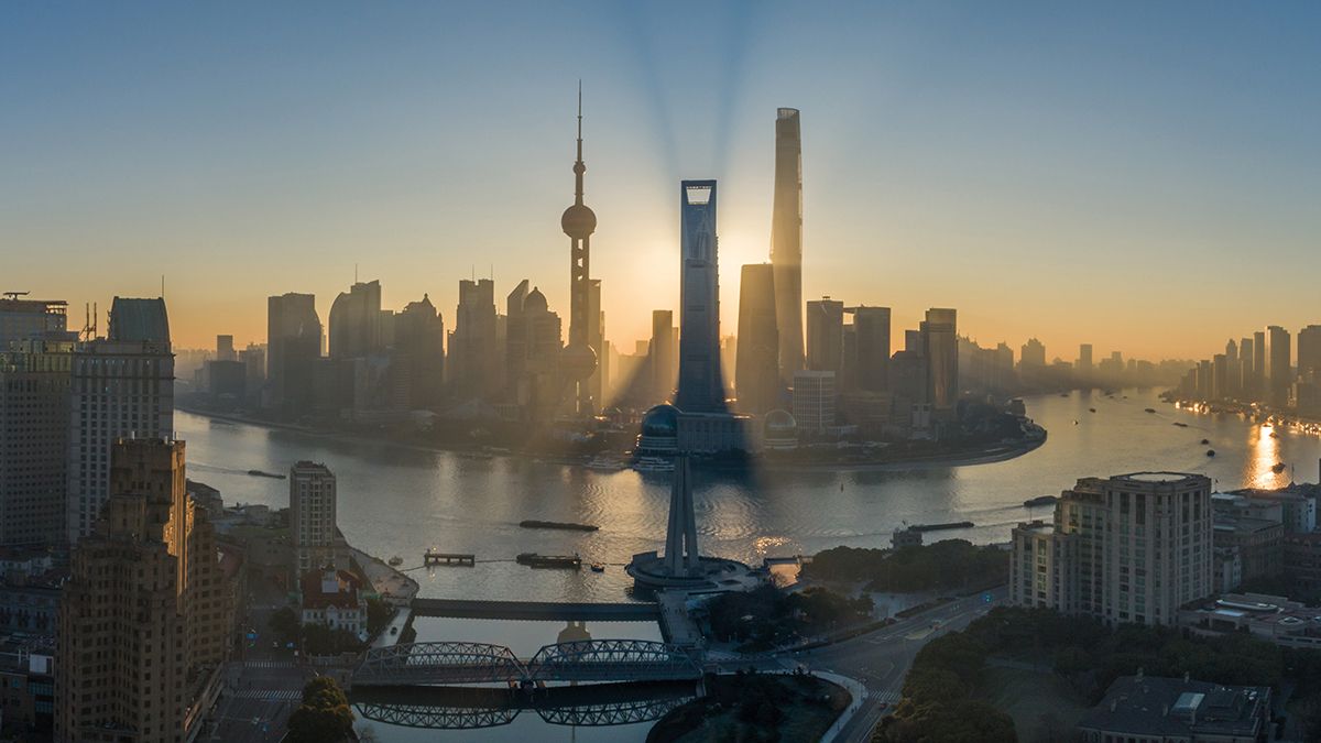 A rohamosan fejlődő Sanghaj látképe. <br> Fotó: Shutterstock