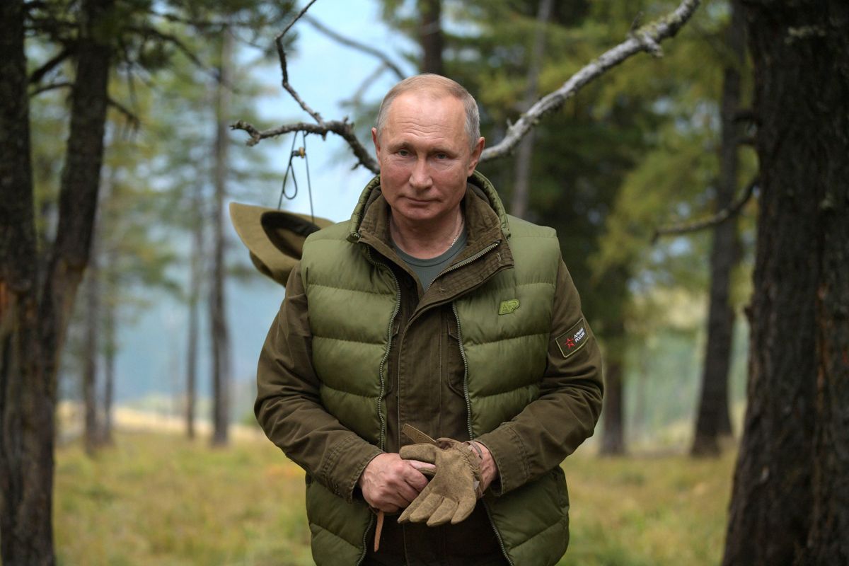 Putyin a szibériai tajgán kirándul (MTI/EPA/Alekszej Druzsinyin)
