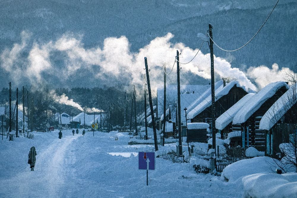 Szibériai falu télen <br> Fotó: Shutterstock