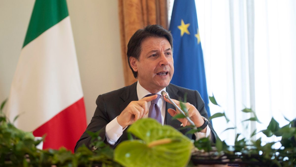 Giuseppe Conte olasz miniszterelnök.<br>Fotó: MTI/EPA/ANSA/A római kormányfői hivatal/Filippo Attili