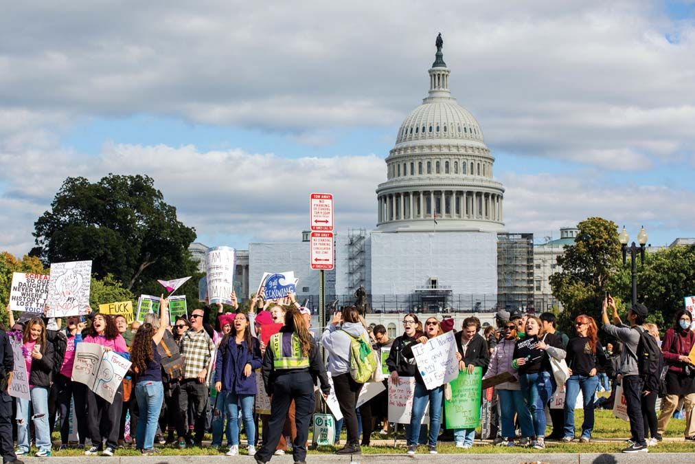 Abortuszpárti tüntetők Washingtonban október 8-án <br> Fotó: AFP / Erin Lefevre / NurPhoto