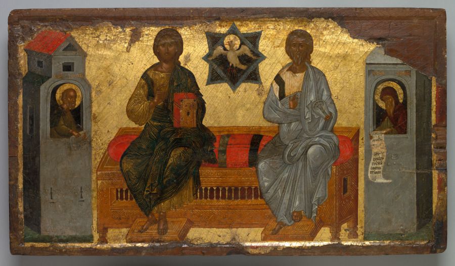 Az újszövetségi Szentháromság (ismeretlen bizánci művész alkotása, 1450 körül)