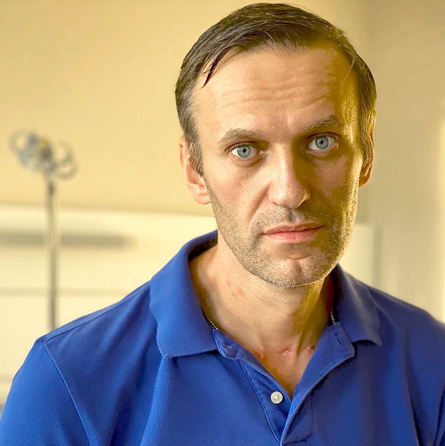 Alekszej Navalnij 2020. szeptember 23-án a berlini Charité klinikán. Fotó: MTI/EPA/Alekszej Navalnij