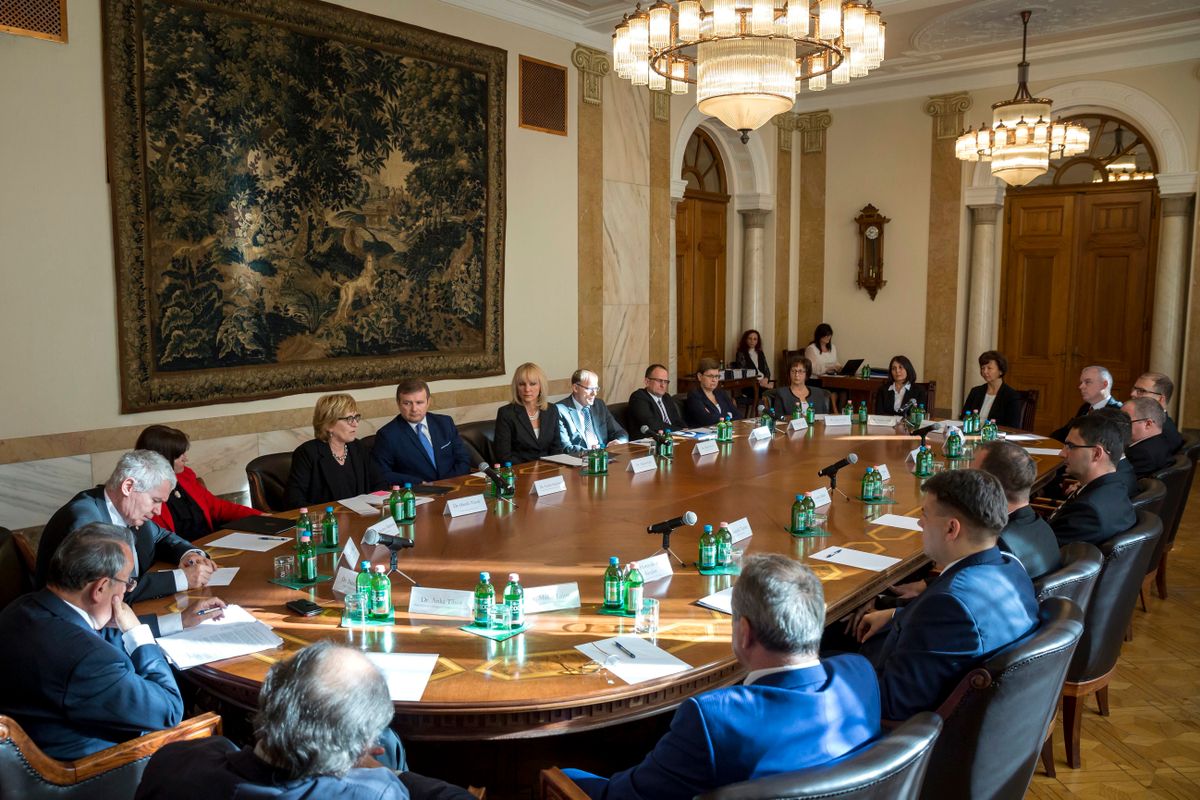 Az OBT alakuló ülése 2018. január 30-án, amelyen részt vett Handó Tünde is (Fotó:MTI/Mohai Balázs)