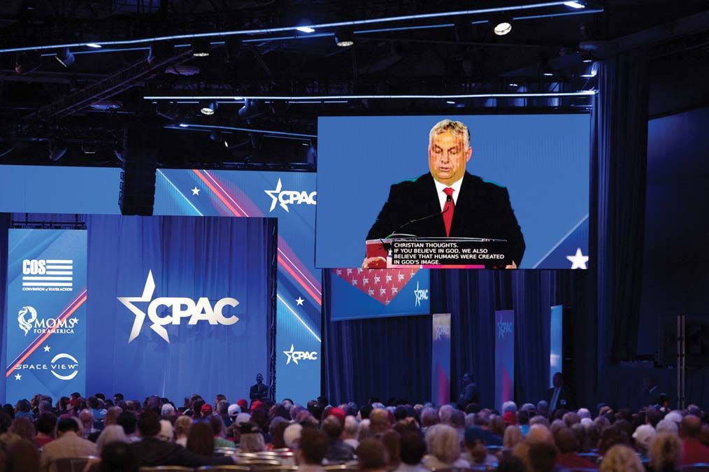 Orbán Viktor miniszterelnök felszólal a CPAC Texas rendezvényén 2022 augusztusában Dallasban <br> Fotó: AFP / NurPhoto / Zach D Roberts 