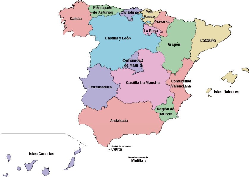 Spanyolország régiói