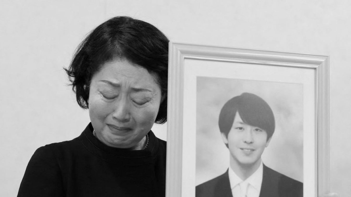 Junko Takashima, a mother of Shingo Takashima who is a male intern doctor at the Konan Medical Center and committed suicide in May last year, attends a press conference at Osaka District Court in Osaka City, Osaka Prefecture on August 18, 2023. 