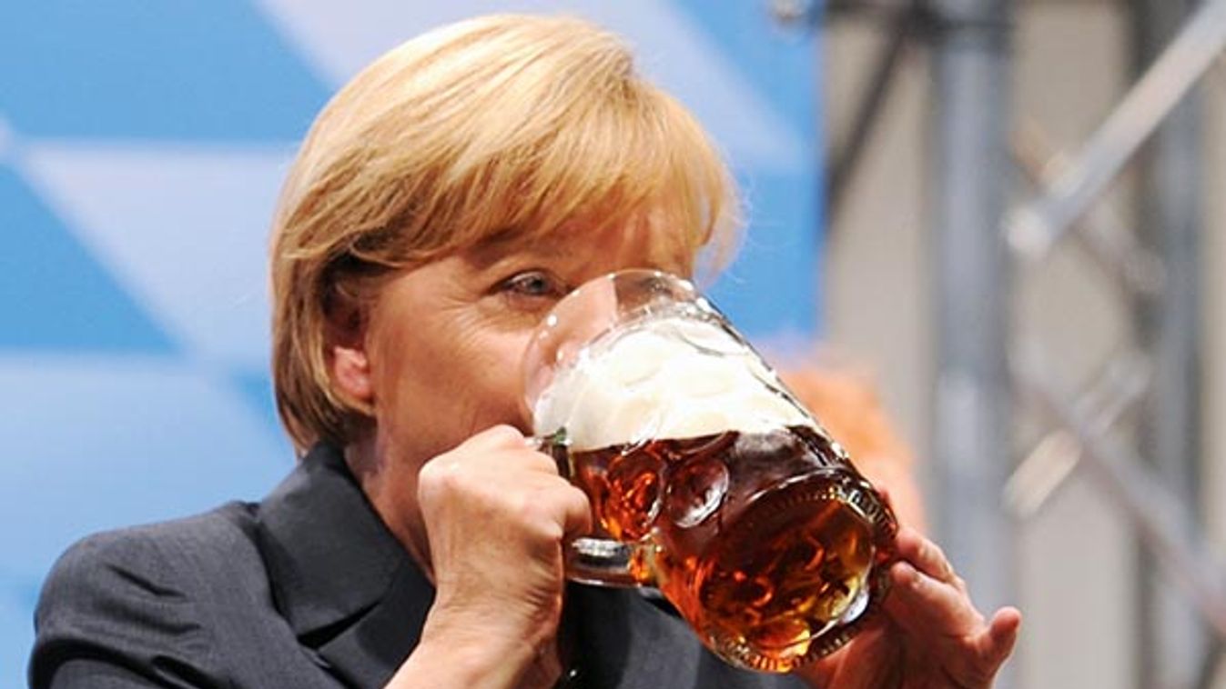 Chancellor Merkel at a folk festival