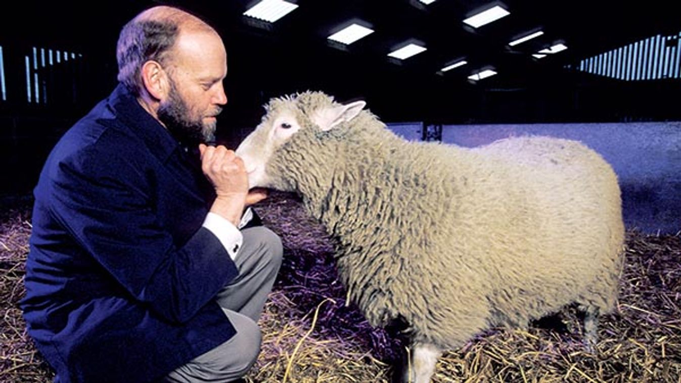 Dr. Ian Wilmut with Dolly the Cloned Sheep