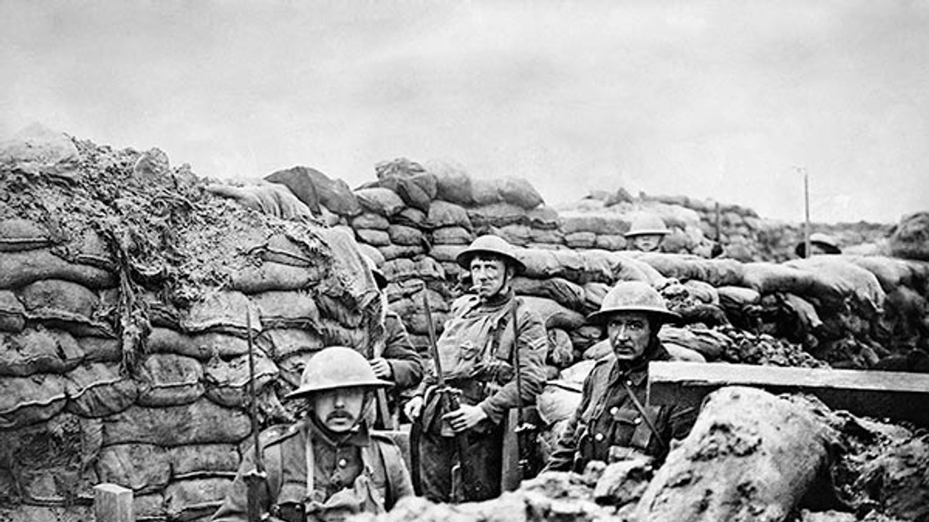 British World War 1 soldiers in a front Line trench. 1915-18. (BSLOC_2012_4_137)