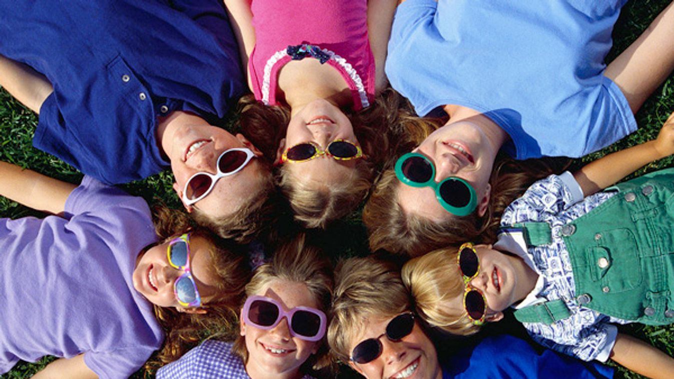 Children Wearing Sunglasses in Circle