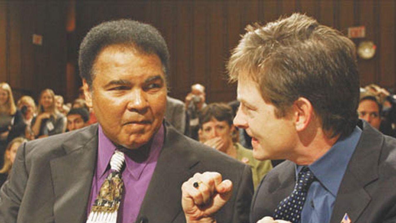 Michael J. Fox and Muhammad Ali on Capitol Hill