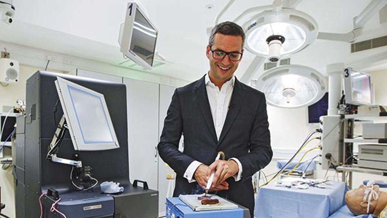 James Kinross demonstrates the Intelligent Knife at St Mary's Hospital in London