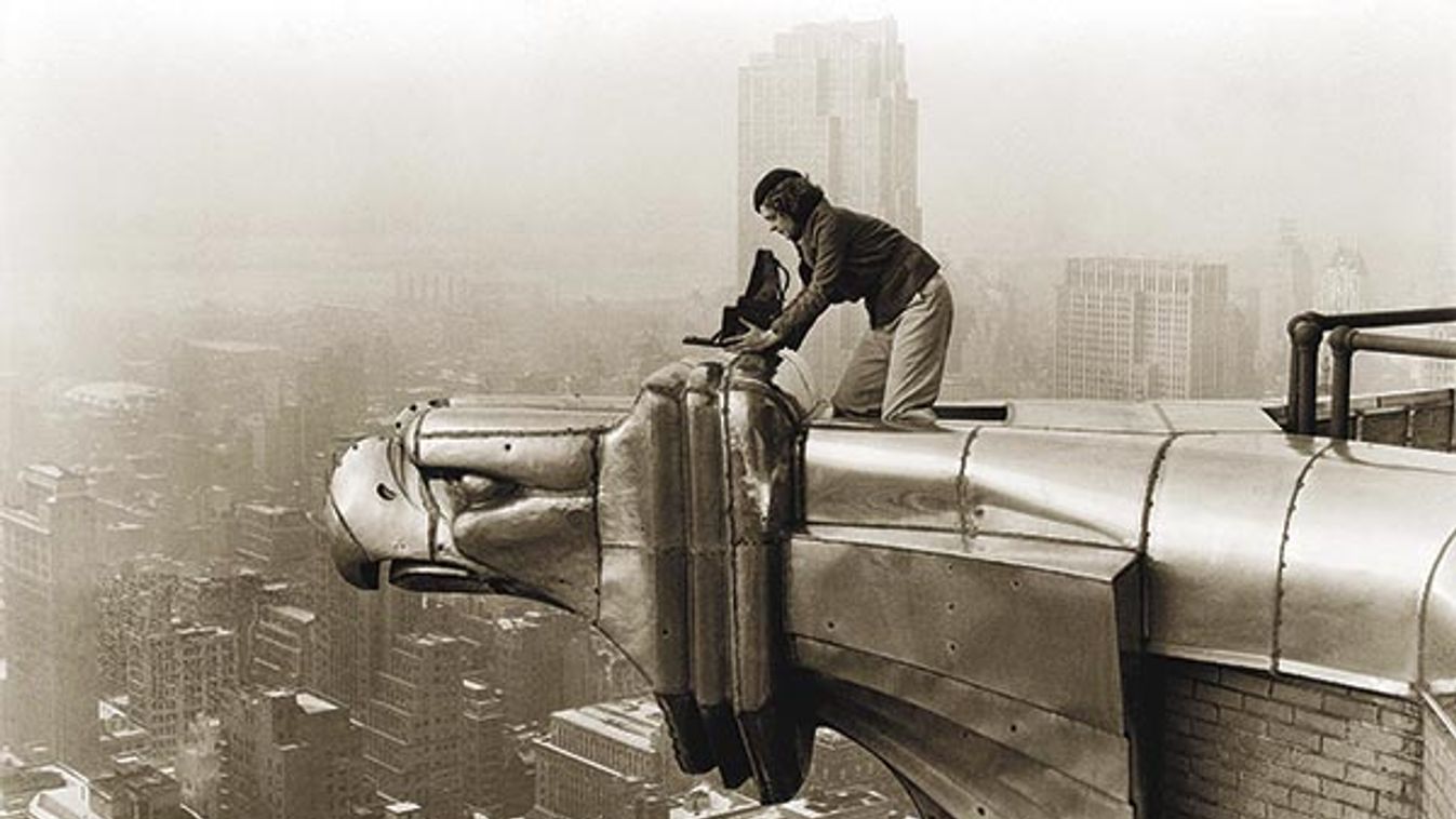 LIFE photographer Margaret Bourke-White making a precarious