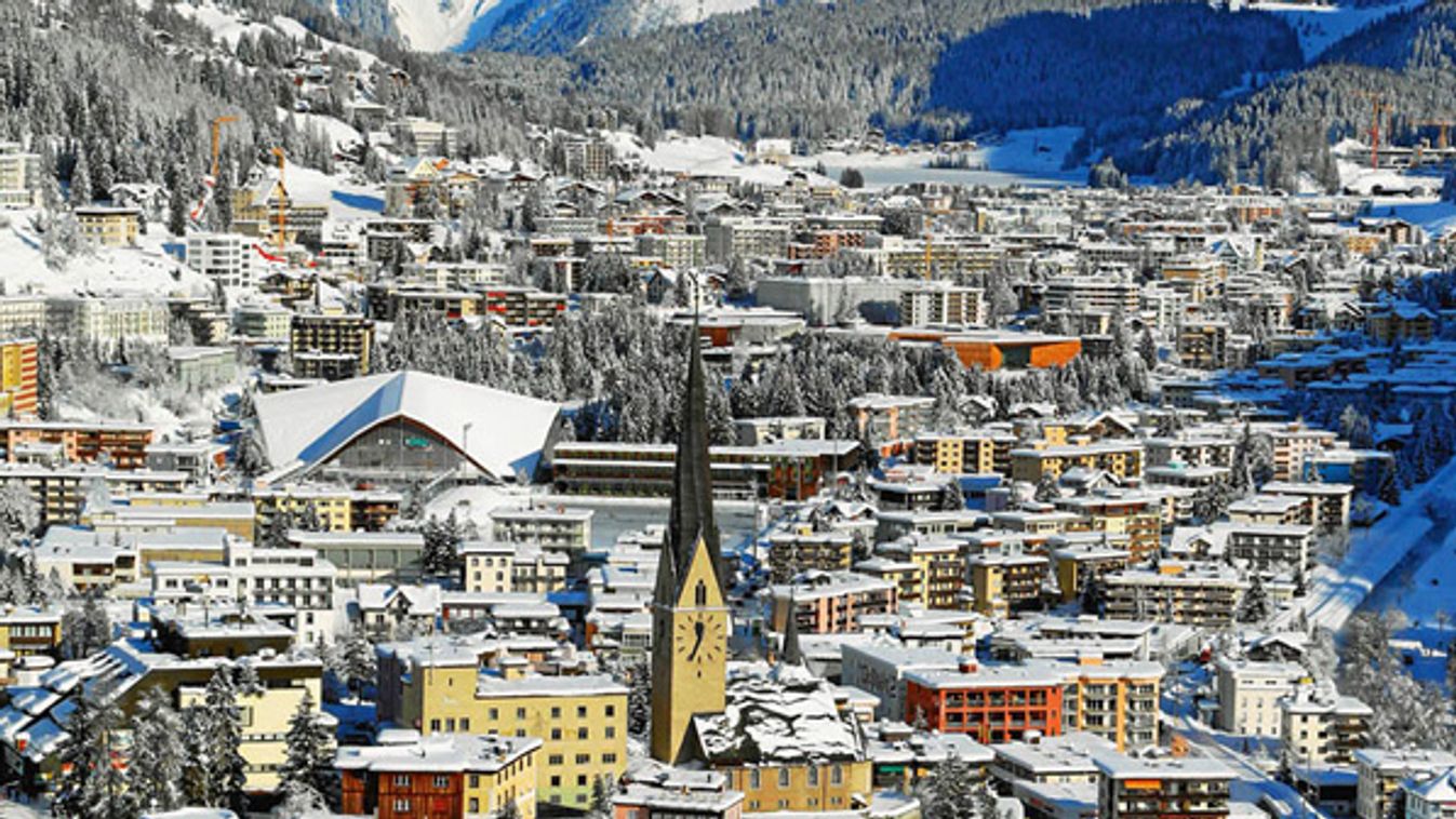 Aerial view of Davos, host city of the World Economic Forum Annual Meeting 2012